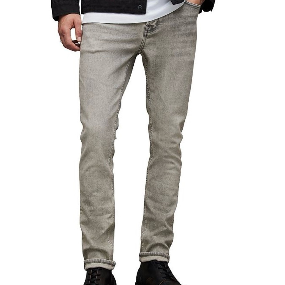 All Saints Men's Skinny Jeans in Light Grey